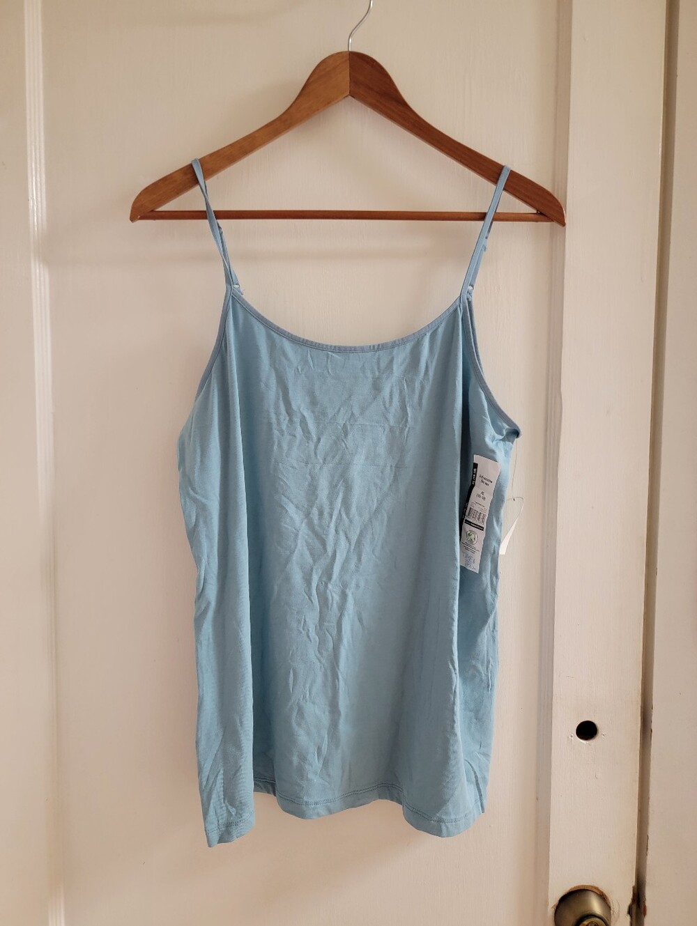Time & Tru Light Blue Spaghetti Strap Tank Top